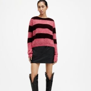 All Saints Lana Brushed Striped Sweater - Brand New
